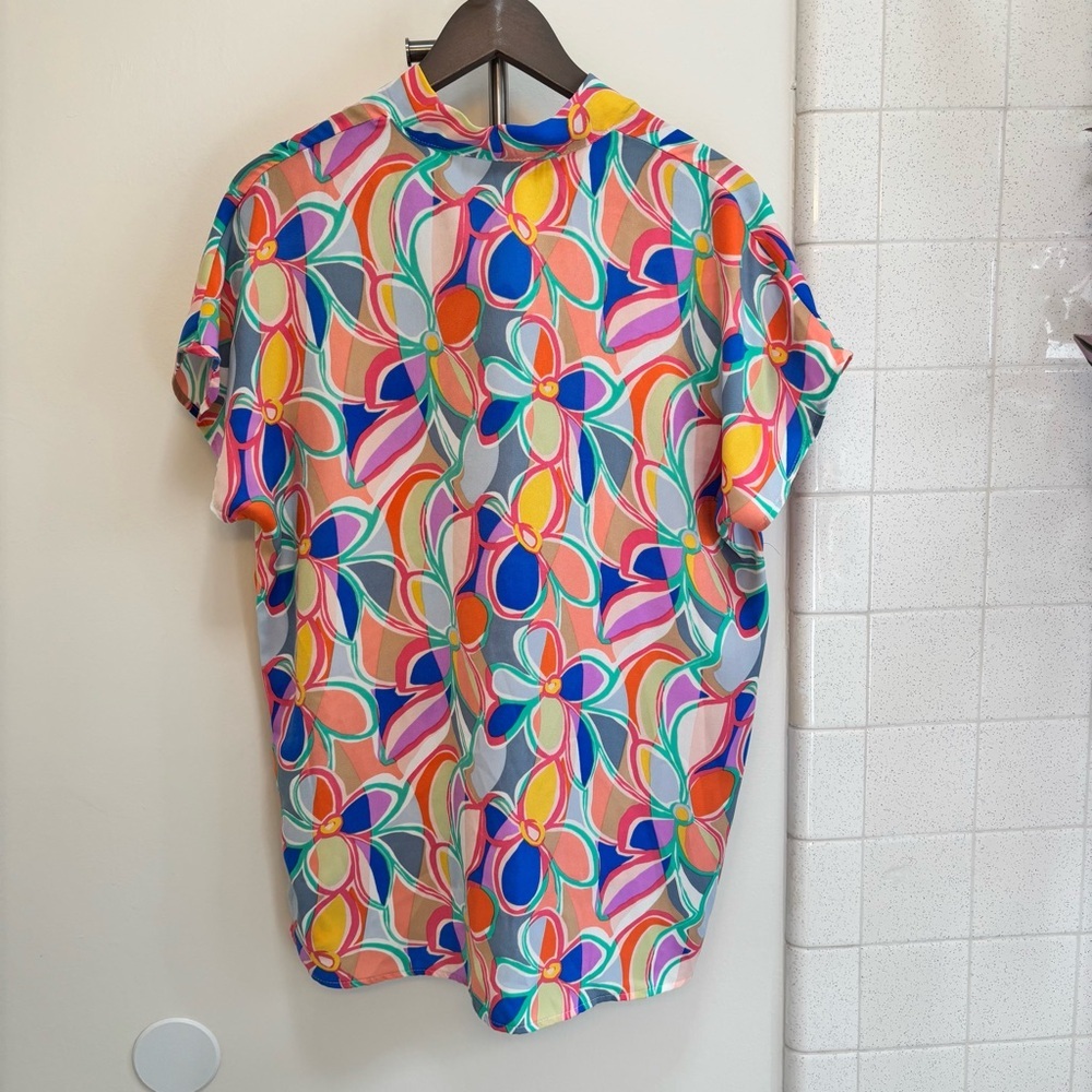 Boutique First Love Floral Blouse Oversized Size Small Artsy Statement Soft - Picture 4 of 10